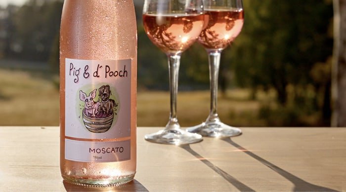 Moscato is a sweet wine made from the Muscat family of grapes.