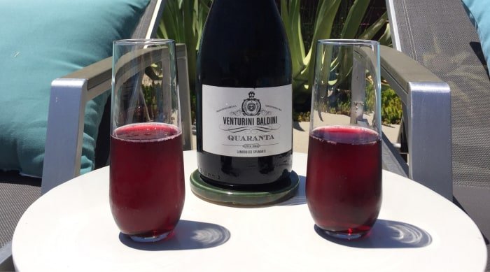 Lambrusco is one of the most famous sparkling red wine types made with Lambrusco grapes, and it comes in different styles from sweet (dulce) to dry (secco) and from light to deep red. 