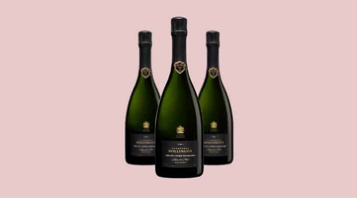 This Blanc de Noir wine is made of hand-picked red Pinot Noir grapes in the village of Aÿ, Champagne.