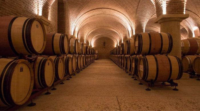 The subterranean cellar where Dal Forno Romano’s Valpolicella wines mature.