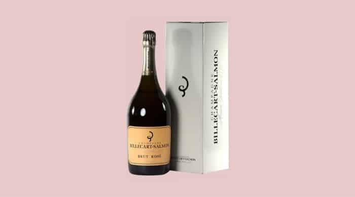This pale pink Champagne with glints of gold is made of 40% Chardonnay, 30% Pinot Noir, and 30% Pinot Meunier.
