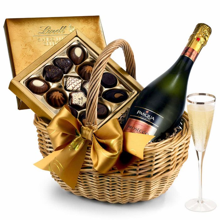 You could create elegant wine gift baskets with chocolate and wine pairings.