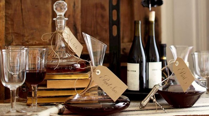 Another beautiful glassware gift could be an elegant decanter (like the one from Williams Sonoma) for softening the tannins and opening the fruit and floral aromas of the wine.