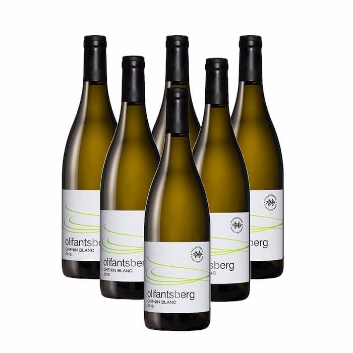 Chenin Blanc grapes are yellow-green and hang in a conical bunch.