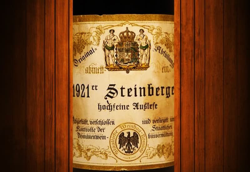 Riesling Wine: Staatsweingut Kloster Eberbach Erbacher Steinberger Riesling Trockenbeerenauslese 1921 