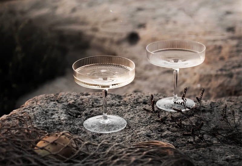 Champagne Glasses: Ferm Living Ripple Champagne Saucers