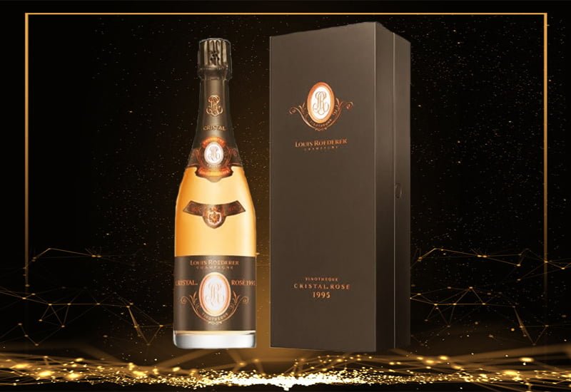 Champagne glasses: Louis Roederer Cristal Vinotheque Edition Brut Rose Millesime 1999, Champagne, France