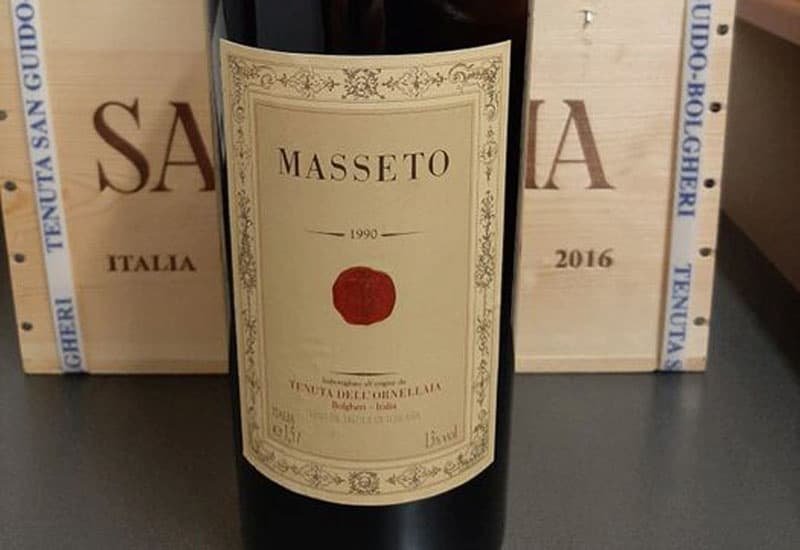 This 1990 Masseto Italian Merlot wine is dominated by black fruit flavors with subtle hints of tobacco, and licorice.