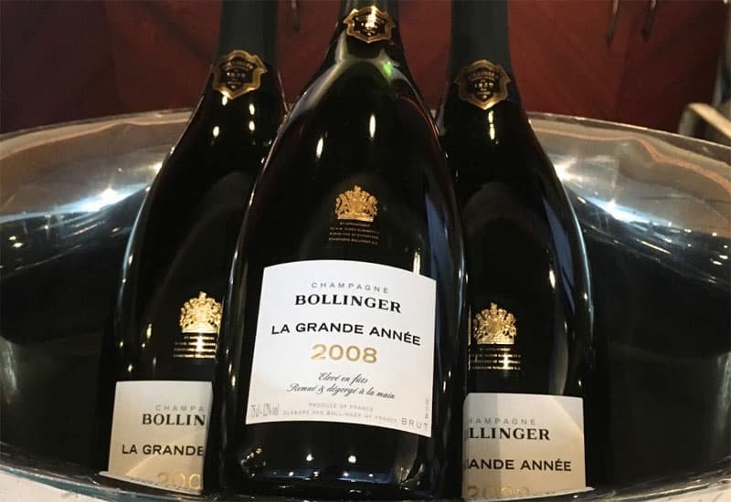 The Bollinger Champagne Grande Annee Cuvee is only produced when the harvest reaches absolute perfection.