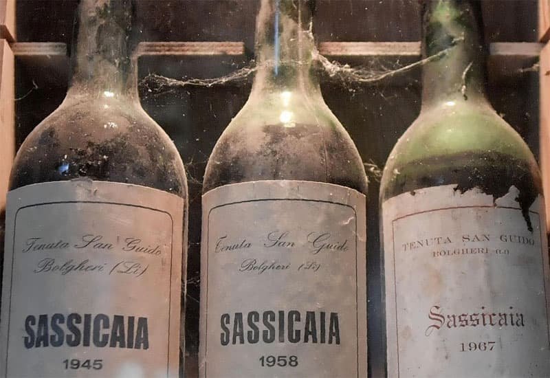 Three bottles of Sassicaia: Tenuta San Guido Sassicaia Bolgheri 1967