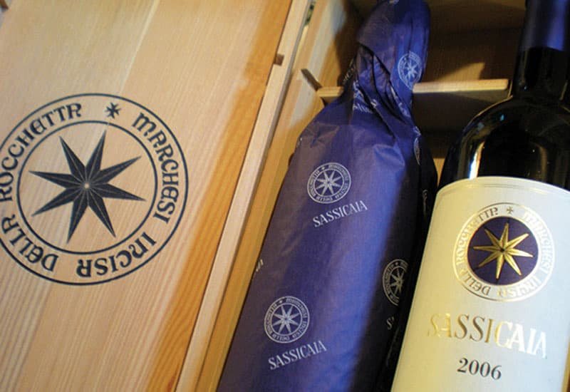 Two bottles of Sassicaia, a highly sought-after investment wines and will continue to be so in the foreseeable future! 