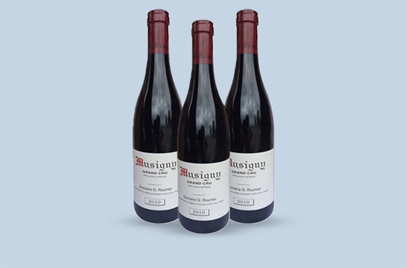 The ethereal, weightless Domaine Georges & Christophe Roumier Musigny Grand Cru Pinot Noir floats across the palate with lacy tannins, Asian spices, and a chalky core.