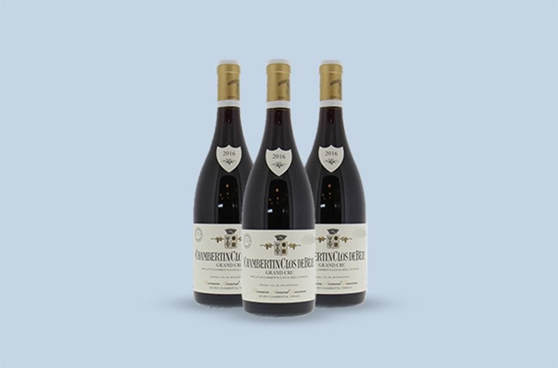 The lovely 2016 Domaine Armand Rousseau Pere et Fils Chambertin Clos de Beze Grand Cru Pinot Noir from Burgundy unwinds with a bouquet of plums, cassis, and cherries. Full-bodied, with ripe tannins.