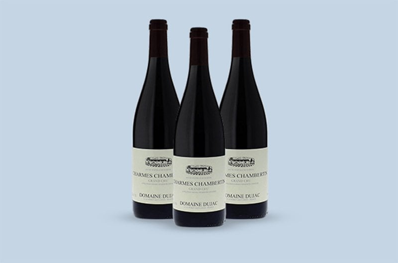 The bouquet of this young Domaine Dujac Chambertin Grand Cru Pinot Noir will amaze you with a mix of red and black cherries, raw cocoa, with fine tannins and bright acidity on the palate. A stunning Burgundy wine for any collection.