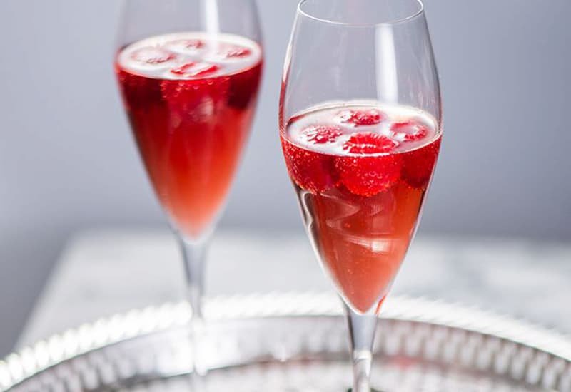 Repurpose mulled wine by making a Kir Royale cocktail