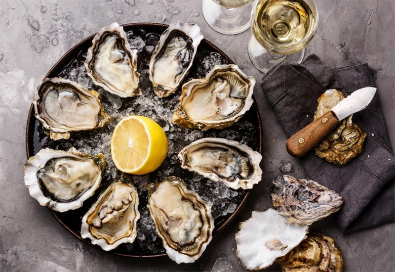 Oyster food pairing with Cava wine
