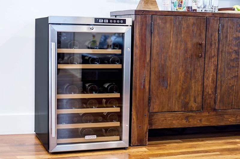 A freestanding wine cooler is a stand-alone installation, sometimes fitted with a reversible stainless steel door that you can place anywhere in a cellar or a safe nook in your home. 