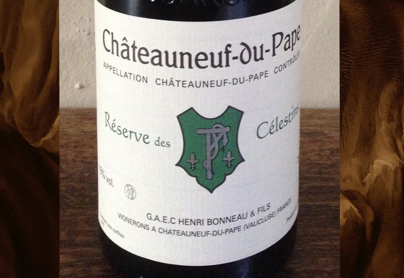 This 2010 vintage of Henri Bonneau Chateauneuf-du-Pape Reserve des Celestins Grenache is a saturated ruby color, with an intense mineral and spice-accented aroma of candied black and blue fruits, floral pastilles and spice cake. 