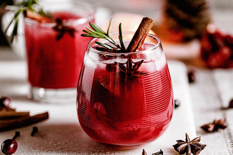 Maple Cranberry Bourbon Cocktail