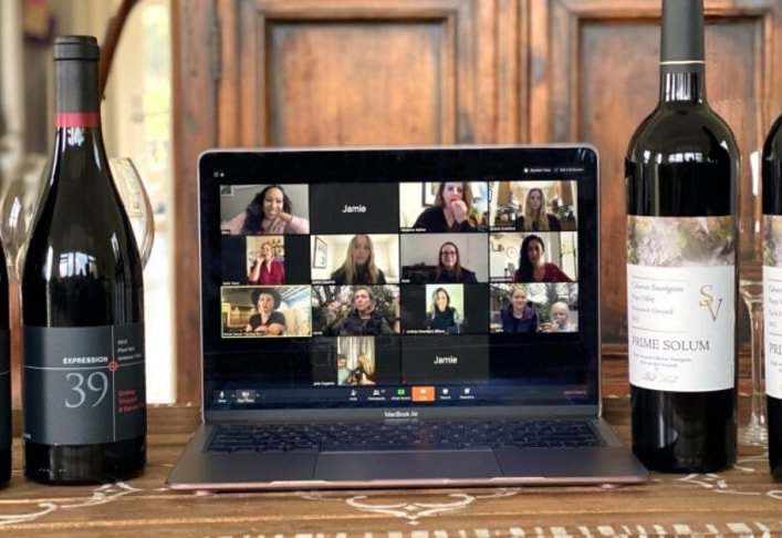 A virtual wine tasting is an online guided tasting experience of a predetermined set of wine bottles. 