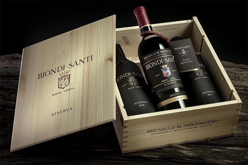 Biondi Santi wines in case