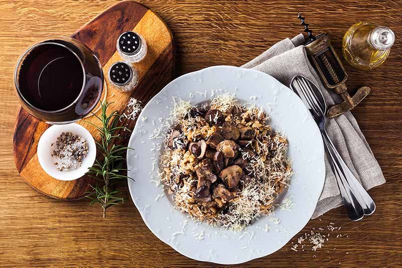 Pinot Noir food pairing with mushroom risotto