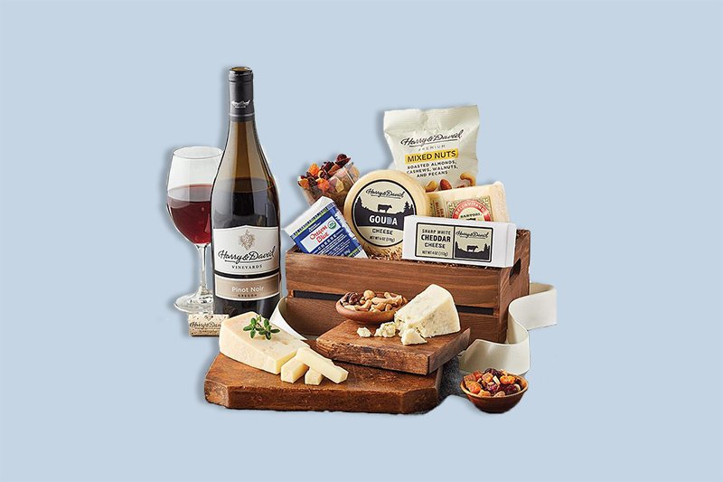 Red Wine and Cheese Gift Baskets