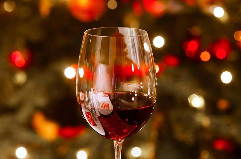Sweet red wine at Christmas
